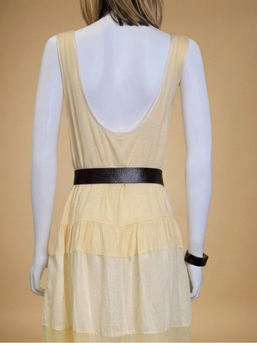 Free People Size Small Meet Me At The Sunset MIdii Soft Yellow Sleeveless - Picture 9 of 13